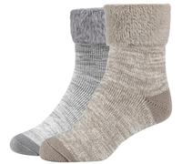 2er Pack camano Mouline Cosy Crew Socken Damen 9390 - skyrocket 35-38