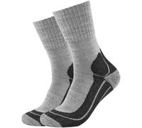 2er Pack camano Outdoor Socken 9300 - light grey melange 35-38