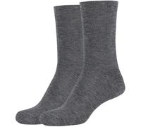 2er Pack camano Silky Feeling Crew Socken Damen 0010 - dark grey melange 39-42