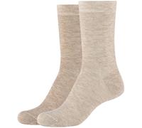2er Pack camano Silky Feeling Crew Socken Damen 8203 - nature mix 35-38