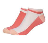 2er Pack camano Silky Touch Colourblock Lurex Sneakersocken Damen 3100 - lantana 39-42