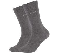 2er Pack camano Soft Bamboo Crew Socken 9700 - dark grey melange 43-46
