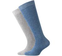 2er Pack camano Soft Baumwolle Kniestrümpfe Kinder 0033 - denim 35-38