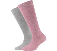 2er Pack camano Soft Baumwolle Kniestrümpfe Kinder 4300 - chalk pink melange 27-30