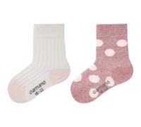 2er Pack camano Soft Bio-Baumwoll Baby-Socken 4300 - chalk pink melange 19-22
