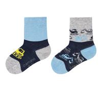 2er Pack camano Soft Bio-Baumwoll Baby-Socken 5801 - blue 19-22