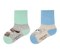 2er Pack camano Soft Bio-Baumwoll Baby-Socken 8200 - nature melange 15-18