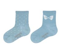 2er Pack camano Soft Bio-Baumwoll Patterned Baby-Socken 5100 - light blue 23-26