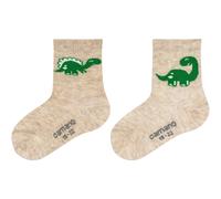2er Pack camano Soft Bio-Baumwoll Patterned Baby-Socken 8200 - nature melange 15-18