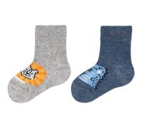2er Pack camano Soft Bio-Baumwolle Baby-Socken 5500 - denim melange 15-18
