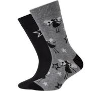 2er Pack camano Soft Bio-Baumwolle Crew Socken Kinder 9999 - black 27-30