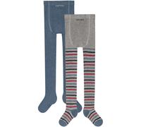 2er Pack camano Soft Bio-Baumwolle Stripes Strumpfhosen Kinder 9300 - light grey melange 98/104