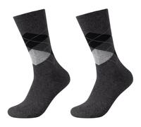 2er Pack camano Soft Classic Argyle Crew Socken Herren 0008 - anthracite 43-46