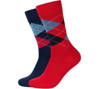 2er Pack camano Soft Classic Argyle Crew Socken Herren 3525 - savvy red 43-46
