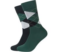 2er Pack camano Soft Classic Argyle Crew Socken Herren 7657 - botanical garden 39-42