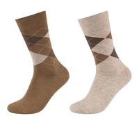camano Socken mit elastischem Rippenbündchen im 2er-Pack in Beige, Größe 43-46