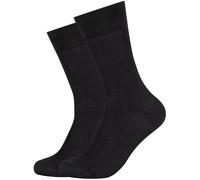 2er Pack camano Soft Mercerised Business Crew Socken Herren 0005 - black 39-42