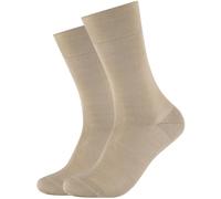 2er Pack camano Soft Mercerised Business Crew Socken Herren 0018 - sand 39-42