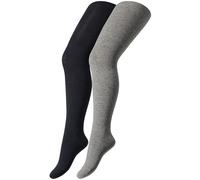 2er Pack camano Soft Originals Baumwolle Strumpfhosen Kinder 0010 - light grey + navy 134/146
