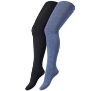 2er Pack camano Soft Originals Baumwolle Strumpfhosen Kinder 0033 - denim + navy 134/146