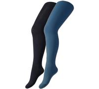 2er Pack camano Soft Originals Baumwolle Strumpfhosen Kinder 5353 - gray blue 152/164