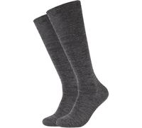 2er Pack camano Soft Tex Wool Kniestrümpfe 9600 - grey melange 39-42