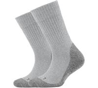 2er Pack camano Sport Pro Tex Crew Socken Kinder 9700 - dark grey melange 23-26