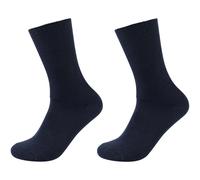 2er Pack camano Super Soft Baumwoll Rib Diabetiker Crew Socken 5999 - navy 39-42