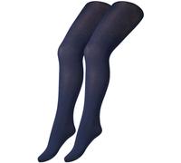 2er Pack camano Warm & Cozy Thermo Teddy Strumpfhose Kinder 5801 - blue 122/128