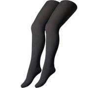 2er Pack camano Warm & Cozy Thermo Teddy Strumpfhose Kinder 9703 - dark grey mix 110/116