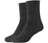 2er Pack camano Warm-Up Antirutsch Crew Socken 9800 - anthracite melange 35-38