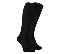 2er Pack Damen Lang Bambus Socken | Kniestrümpfe Bambussocken | Unifarben Atmungsaktiv Kniehoch Socken | Sock Snob (37-40, Schwarz)
