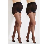 2er-Pack Feinstrumpfhosen Schwangerschaft schwarz Gr. 2 von vertbaudet