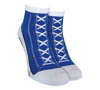 2er Pack Herren und Damen Baumwolle Bunt Muster Socken im Sneaker Schuhdesign (39/45, Light Blue)