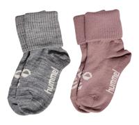 2er Pack hummel hmlMINI Baby Wollsocken 2721 - grey melange/twilight mauve 21-23