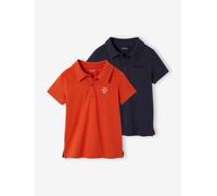 2er-Pack Jungen Poloshirts, Kurzarm orange Gr. 116 von Vertbaudet