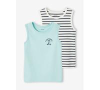 2er-Pack Jungen Trägershirts mit Recycling-Baumwolle set grün Gr. 152 von vertbaudet