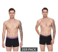 2er Pack Kappa Herren Boxershorts mit Marken Schriftzug und Logo Unterhose 351K1JW ADM Schwarz/Violett M