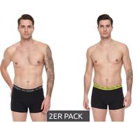 2er Pack Kappa Herren Boxershorts mit Marken Schriftzug und Logo Unterhose 351K1JW ADO Schwarz/Lime XL