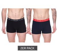 2er Pack Kappa Herren Boxershorts mit Marken Schriftzug und Logo Unterhose 351L1JW ADL Schwarz/Blau/Rot M