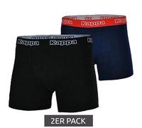 2er Pack Kappa Herren Boxershorts mit Marken Schriftzug und Logo Unterhose 351L1JW ADL Schwarz/Blau/Rot XL