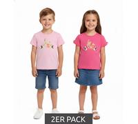 2er Pack Kinder T-Shirts Baumwoll-Shirt mit Animals Front-Print kurzarm Shirts 964224 Rosa/Pink 56/62