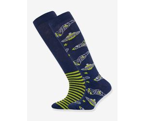 2er-Pack Kniestrümpfe Raumschiffe Ewers Jungen dunkel blau Gr. 23/26