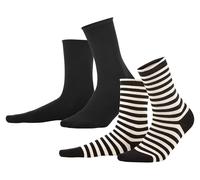 2er-Pack Living Crafts Bio-Damen-Socken "Alexis" schwarz/sand, Gr. 39/42