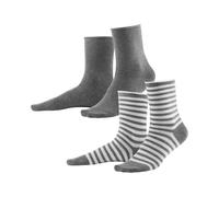 2er-Pack Living Crafts Bio-Damen-Socken 'Alexis' stone grey melange, Gr. 39/42