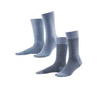 2er-Pack Living Crafts Bio-Herren-Socken 'Arni' infinity blue/skyway melange, Gr. 39/42