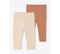2er-Pack Mädchen Baby Leggings BASIC pekannuss Gr. 71 von Vertbaudet