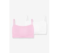Dim Bh ohne Bügel Les Pockets Ecodim Bustier Mädchen x2, Rose/Weiß, 8 Years