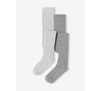 2er-Pack Mädchen Strumpfhosen, Rippenstrick grau Gr. 35/38 von Vertbaudet