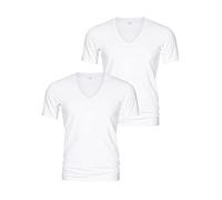 2er Pack Mey Herren Business Unterhemd - Größe 5 - Weiß - Drunterhemd - Unterhemd mit V-Ausschnitt - Shirt mit Einsätzen unter den Achseln - 46038 Dry Cotton Functional